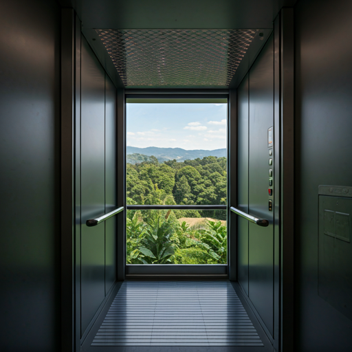 Interior view of modern lift