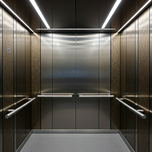 Modern high speed elevator interior